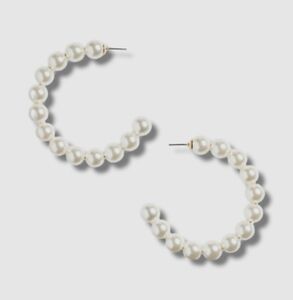 Pearl hoop earrings